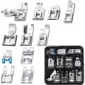 11Pcs Presser Foot Feet Set, Zig Zag, Straight Stitch Foot, Roller Foot, Snap On Sewing Machine Foot Presser Feet Set Fits for Singer, Brother, Janome Low Shank Sewing Machines. 
