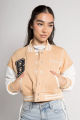 CROPPED BASEBALL BOMBER JACKET. 