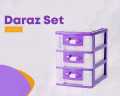 3 Layer Fiber Dressing Drawer Set & Space Saver - Plastic. 