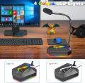Smalody USB Microphone PC Computer Floor standing Microphone, Plug and Play, Gaming Microphone with RGB Lighting, High Definition Audio for Skype, Games, YouTube, Voice Recordings, Compatible with Any Computer Laptop Desktop Mac PS4, Play & Plug black. 