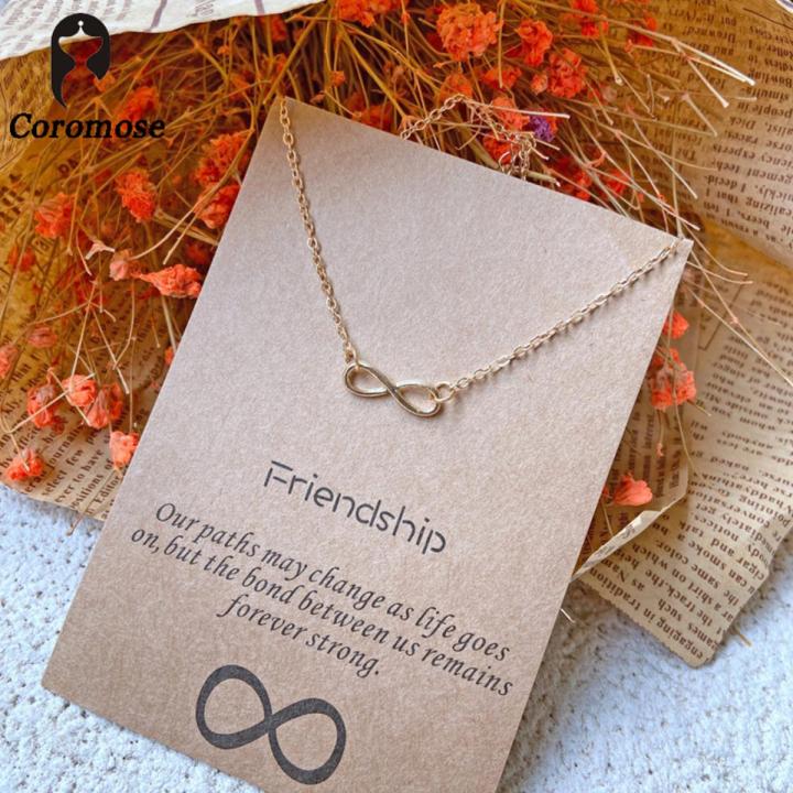 Coromose Charm Necklace Butterfly Double Ring Infiniteshaped Clavicle