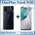 OnePlus Nord N10 Polish Glass Screen Protector + Back Jelly Protector Poly Transparent Edge To Edge Sides Coverage For OnePlus Nord N10. 