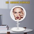 Vanity Table LED Makeup Mirror with Touch Screen chargeable 3 mode Dimmable Light Dressing table make-up lamp mirror for bedroom. 