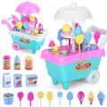 Goglor Children's candy trolleys supermarket cash register set fruit and vegetable toys. 