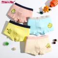 SMY Pack of 4 - New Arrive Cotton Boys Boxers Cute Cartoon Pattern Kids Panties Comfortable Children's Underwear 3-15 Yrs. 