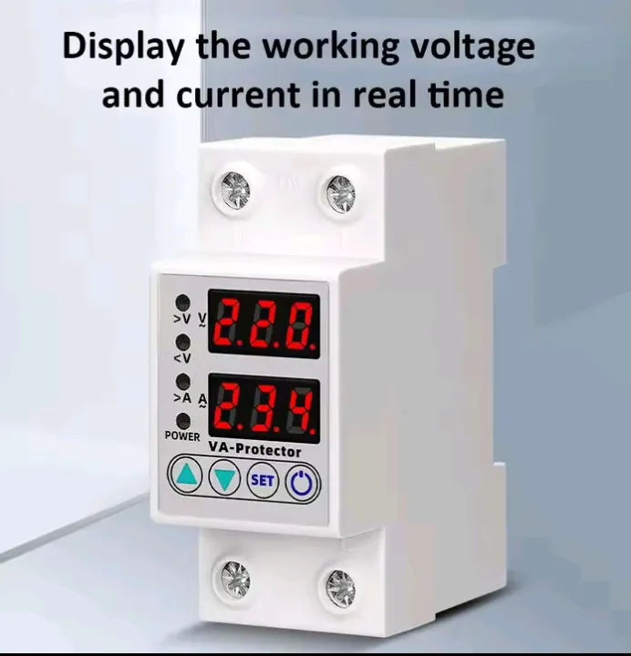 63A%20230V%20Din%20Rail%20Adjustable%20Over%20Voltage%20And%20Under%20Voltage%20Protective%20Device%20Protector%20Relay%20Over%20Current%20Protection%20Limit%20-%20Image%202