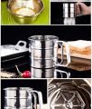 Flour Sifter, Stainless Steel Flour Sieve Flour Dredger with Single Handle Large Capacity Baking Sieve Cup Kitchen Craft for Icing Sugar Sifter Tapioca Flour Coconut Flour Cake Flour. 