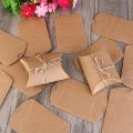 12 pcs Kraft Pillow Boxes Jewelry Packaging Gift Card Holder Soap Packaging Small Gift Box Wedding Favors. 