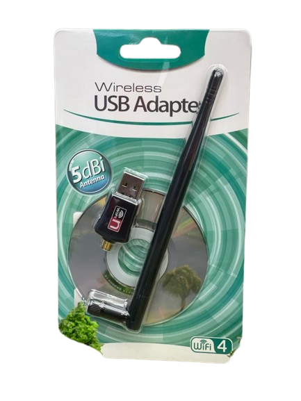 Wifi Dongal | Wireless USB Adaptor 300 Mbps & 5 dBi | USB 2.0 2.4GHz | Compatible withWindows, XVR/DVR/NVR | Receives signals from 500ft indoor
