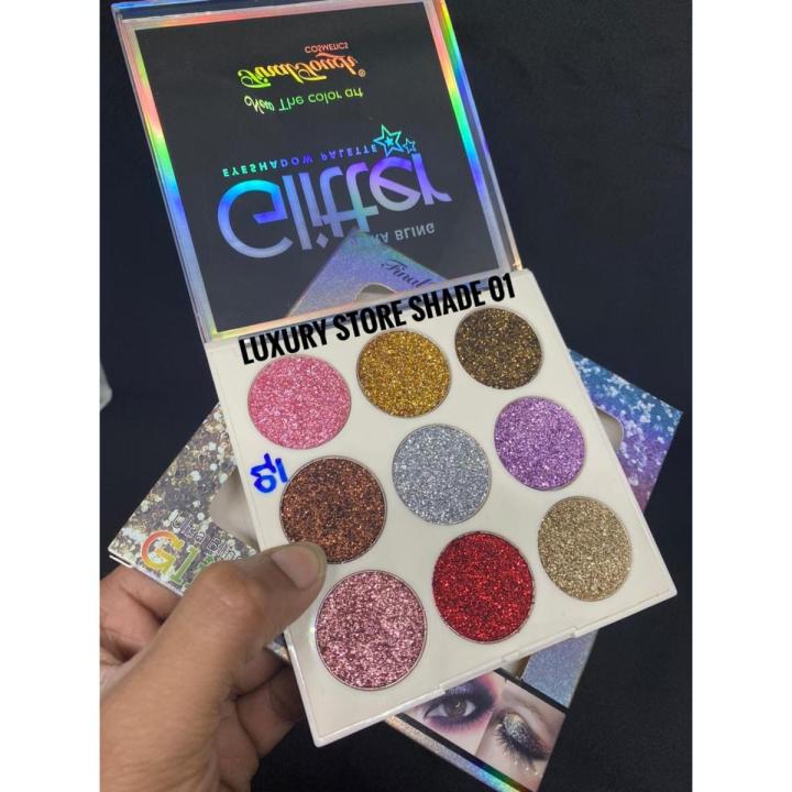 Glitter Eye Shadow Palette 9 in 1 Kit for Eye Makeup