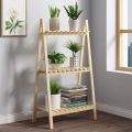 3 Tier Wooden Plant Stand Flower Pot Shelf Rack Solid Wood (Clear). 