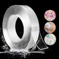 Nano tape Double Sided Washable Adhesive Tape Reusable and Washable Adhesive Silicone Nano Tape with Multi-Functional Anti-Slip. 
