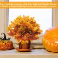 Maple Leaves Branches Autumn Leaves 5 Bundles Fall Decorations Outdoor UV Resistant Greenery Shrubs Plants  Indoor Outside Hang Planter Home Garden Decor. 