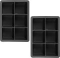 Ice Cube Trays Large Size Silicone Square Ice Cube Molds in white. 