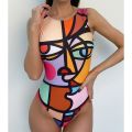 OIMG Funny Printed One Piece Swimsuit Women Swimwear Female Bathing Suit Swim C-Color L. 