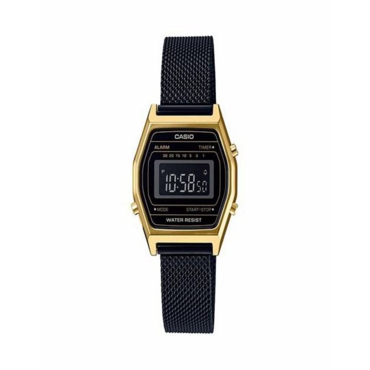Casio Vintage Youth Black Dial With Black Mesh Bracelet Women's Watch - LA690WEMB-1BDF