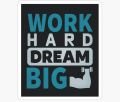 Work Hard Dream Big Sticker - Aesthetic Art Stickers for mobile back, Laptop, dairy and for decorating your stuff and making them look more attractive 3 Inch X 3 Inch Sticker Size. 
