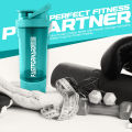 Shaker Bottle - 24 Ounce Protein Shaker Plastic Bottle for Pre & Post workout with Twist and Lock Protein Box Storage. 