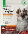 ULTIMATE PET NUTRITION Nutra Complete, 100% Freeze Dried Veterinarian Formulated Raw Dog Food with Antioxidants Prebiotics and Amino Acids, 1000 grams bag. 