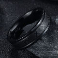 Wide Roman Numeral Men Ring Stainless Steel Simple Smooth Finger Ring Fashion Jewelry. 