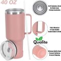 Tumbler with Straw, Coffee Mug for travel, Coffee Tumbler for driving seat, Reusable Stainless Steel coffee Cup, Tumbler mugs with straw and handle, Tumbler for coffee and drinks,  Coffee mugs with 2 in 1 air tight lid. 