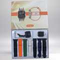T5S smart watch with 7 Different straps in rendom colour | 42mm Big HD Display | Bluetooth calling - Touch watch - 7straps. 
