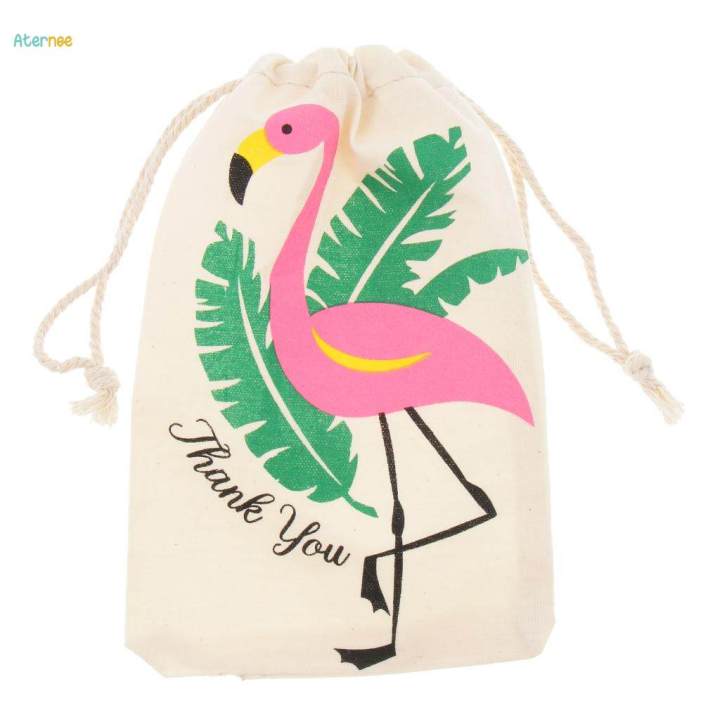 10pcs%20Flamingo%20Cotton%20Linen%20Sack%20Jewelry%20Pouch%20Drawstring%20Bag%20Wedding%20Favor%20-%20Image%204