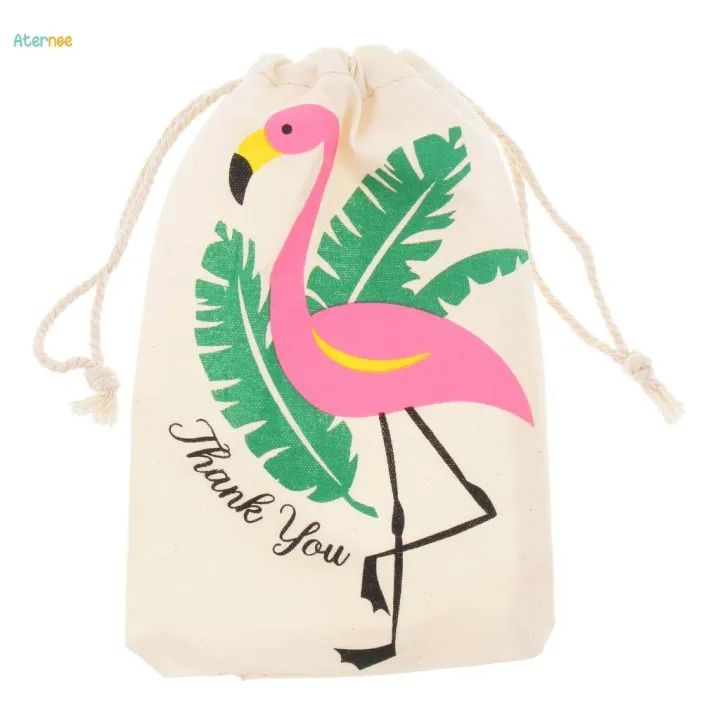 10pcs%20Flamingo%20Cotton%20Linen%20Sack%20Jewelry%20Pouch%20Drawstring%20Bag%20Wedding%20Favor%20-%20Image%204