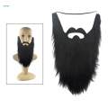 Long Beard Costume Fake Mustache Fake Beard Mustaches Dwarf Gnome Beard Costume Accessories Dress Up for Party Cosplay Supplies , Black. 