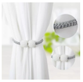 1 Pair Random Color - Magnetic Curtain Tieback, Curtains Holder Convenient Drape Tie Backs - Pearl Decorative Rope Holdback Holder. 