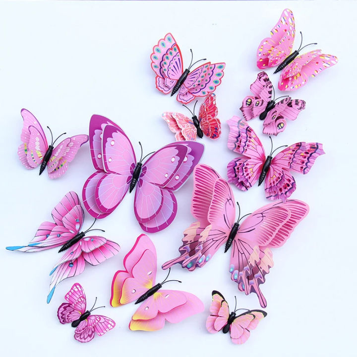 12%20Pcs%20Butterfly%20Wall%20Stickers%20Decoration%20Magnet%20Butterflies%20on%20the%20wall%20DIY%20Wallpaper%203D%20PVC%20-%20Image%203