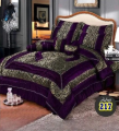 Elegance Bridal Bed Set - Luxurious Satin & Lace with Embroidered Details Bed Set Fancy Bridal Bed Sheet Set Pillow Cover Cushion Cover Neck Roll Set of 8 Pieces. 