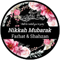 50 Pcs Round Cut Wedding Stickers Mehndi, Mayon, Nikkah and Baat Pakki Labels Size 1.5 Inch Diameter. 