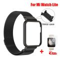 Stainless magnetic Loop Bracelet for xiaomi mi watch lite smartwatch Metal protection case for xiaomi watch lite cover frame. 
