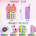 Unicorn Bag Pop Shoulder Bag Fidget Toys Push Bubble Children Toy Pop Keychain Wallet Coin Purse Silicone Crossbody Bag. 