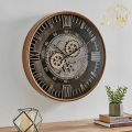 Vintage Bronze Gold Metal Wall Clock. 