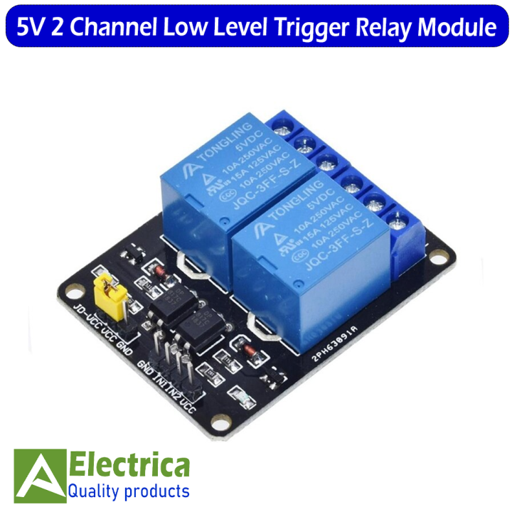 5V 2 Channel Relay Module Low Level Triggered 2-Way 2CH Relay Module with Optocoupler Expansion for Arduino ARM PIC AVR DSP by Electrica