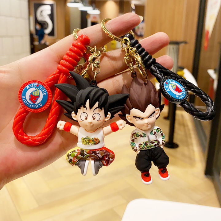 Creative Cartoon Anime Dragon Ball Hand Rope Keychain Trendy Blind Box Doll Backpack Pendant Sun Wukong Small Gift