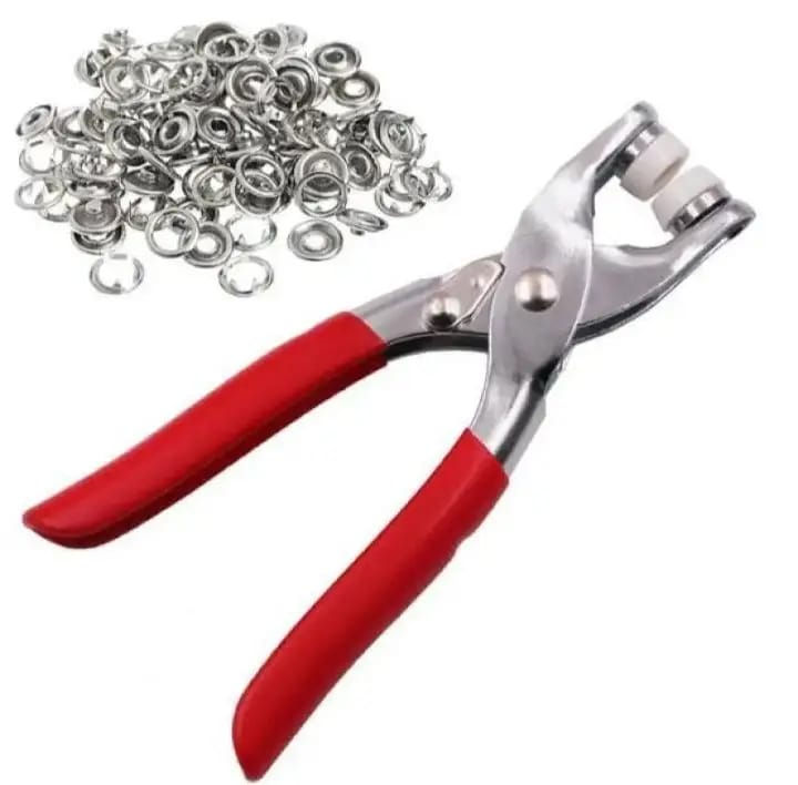High Quality Metal Snap Buttons Press Pliers Tool Kit Includes 25 Metal Prong Snaps Buttons Sewing Free Buttons Set For Diy Crafts Home Sewing Accessories 9.5MM Metal Sewing Prong Ring Buttons Clip Pliers Button Press Snap Tool With 25pcs