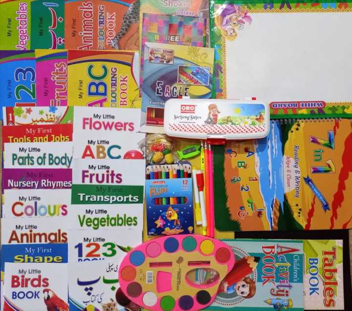 Preschool complete pack for your Kids - including books & stationery - summer vacation pack for starter section
