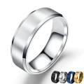 New Fashion Stainless Steel Rings for Men , women , boys and girls Wedding Jewelry Ring Cool Simple Band 8MM. 