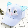 I LOVE DADDY&MUMMY-Summer New Cute Cartoon Cat Ear Girls Cap Adjustable Baseball Cap for Kids Children Girl Sun Hat. 