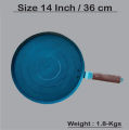 Iron Hot Plate Full Size Metal 12 Inch 13 Inch 14 Inch Durable Quality Heavy Duty for Roti Maker Hot Plate Iron Tawa 33cm Tawa for Pratha Dosa Maker Iron Pan for Chapati Ulta Tawa Metal Loha Tawa Original With Wooden Handle. 