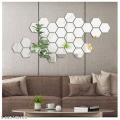 Acrylic Hexagon Wall Mirror Stickers 4x4 Inch Decorative Panels Pack of 1 to 60. 