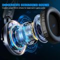 Eksa T8 Ps4 Gaming Wired Over Ear Headphones With Mic With Noise Canceling, Pc With Surround Stereo Sound, Led Light For Ps4, Pc, Laptop. 