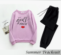Trendy Fashion Girl Power Printed Tracksuit Soft Fabric Summer Full Sleeves Sweatshirt & Trouser Track Suit for Women Casual_Wear Sweat Shirt Track Suit Gym Sports Workout Wear. 