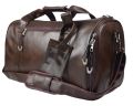 Leather Duffle Bag - Dark Brown. 