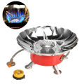Stove Windproof Ignition Lotus Gas Stove Outdoor Cooking Gas Burner Cookware with Adapter for Camping Hiking Picnic Travelling. 