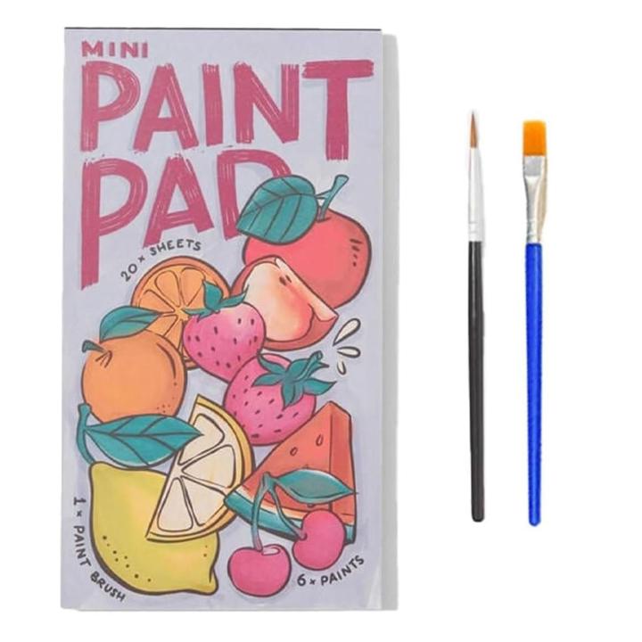 Certiou Mini Paint Pad Art Supplies Portable Watercolor Paint Pad with Brushes for Adults Kids Perfect for Home Travel Coloring Book Artist Quality Paint Pad