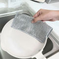 1/4/6/12/24/50/100Pcs Rust Removal Cleaning Cloth Kitchen Magic Dishwashing Towel Metal Steel Wire Cleaning Rag Microwave Stove Clean Tools Dish Cloth. 